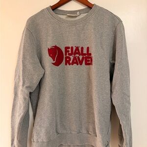 Fjallraven Gray Crewneck Sweater with Red Logo